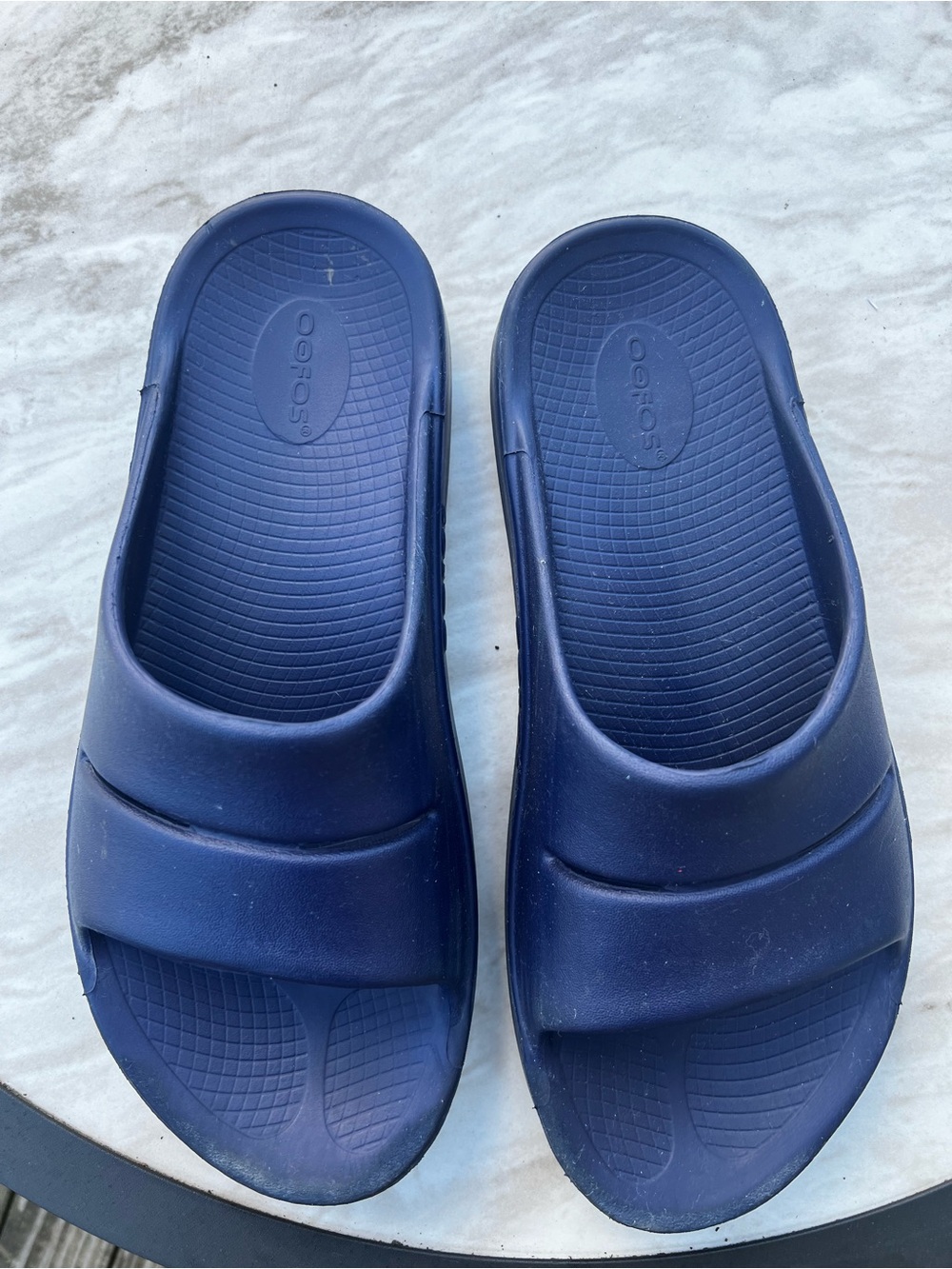 OOFOS Navy Blue Men's Slide Sandals